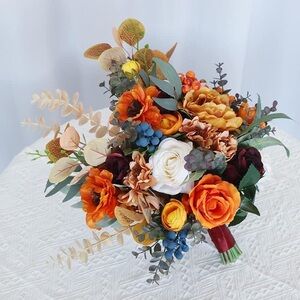 Bridal Bouquet Orange for Wedding Party Proposal